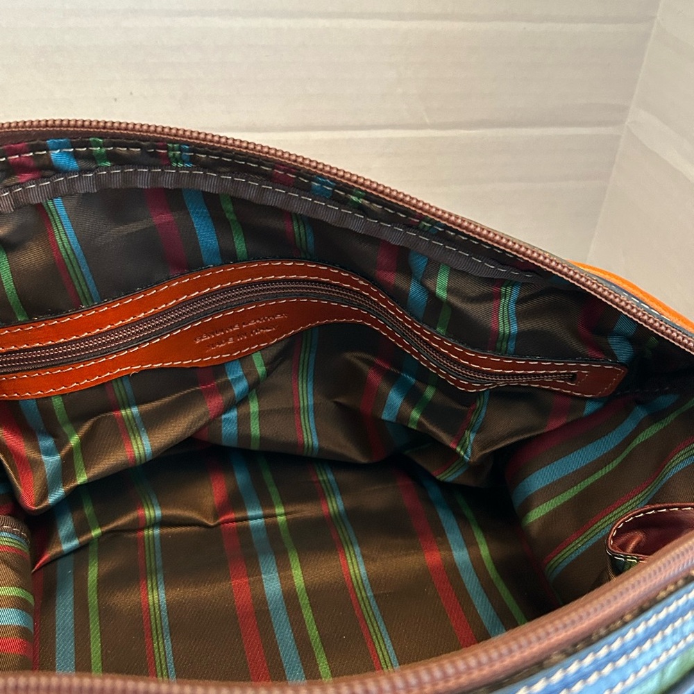 Tornabuoni Duffle bag leather luggage Burgundy Chestnut Brown Made in Italy New - Picture 11 of 13